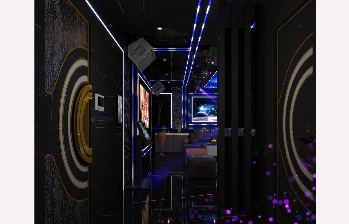 INTERIOR - KTV 1ST ROOM VIP 101, 102, 103 - LAS VEGAS SUN CASINO - BLOCK D