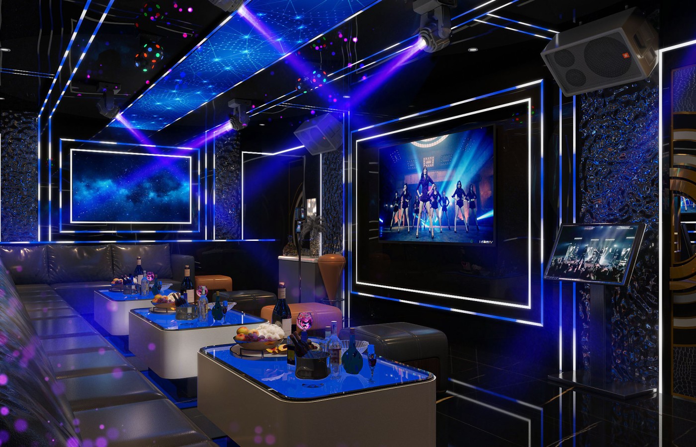 INTERIOR - KTV 1ST ROOM VIP 101, 102, 103 - LAS VEGAS SUN CASINO - BLOCK D