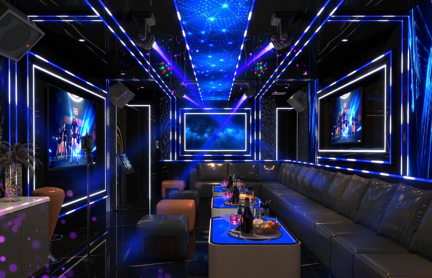 INTERIOR - KTV 1ST ROOM VIP 101, 102, 103 - LAS VEGAS SUN CASINO - BLOCK D