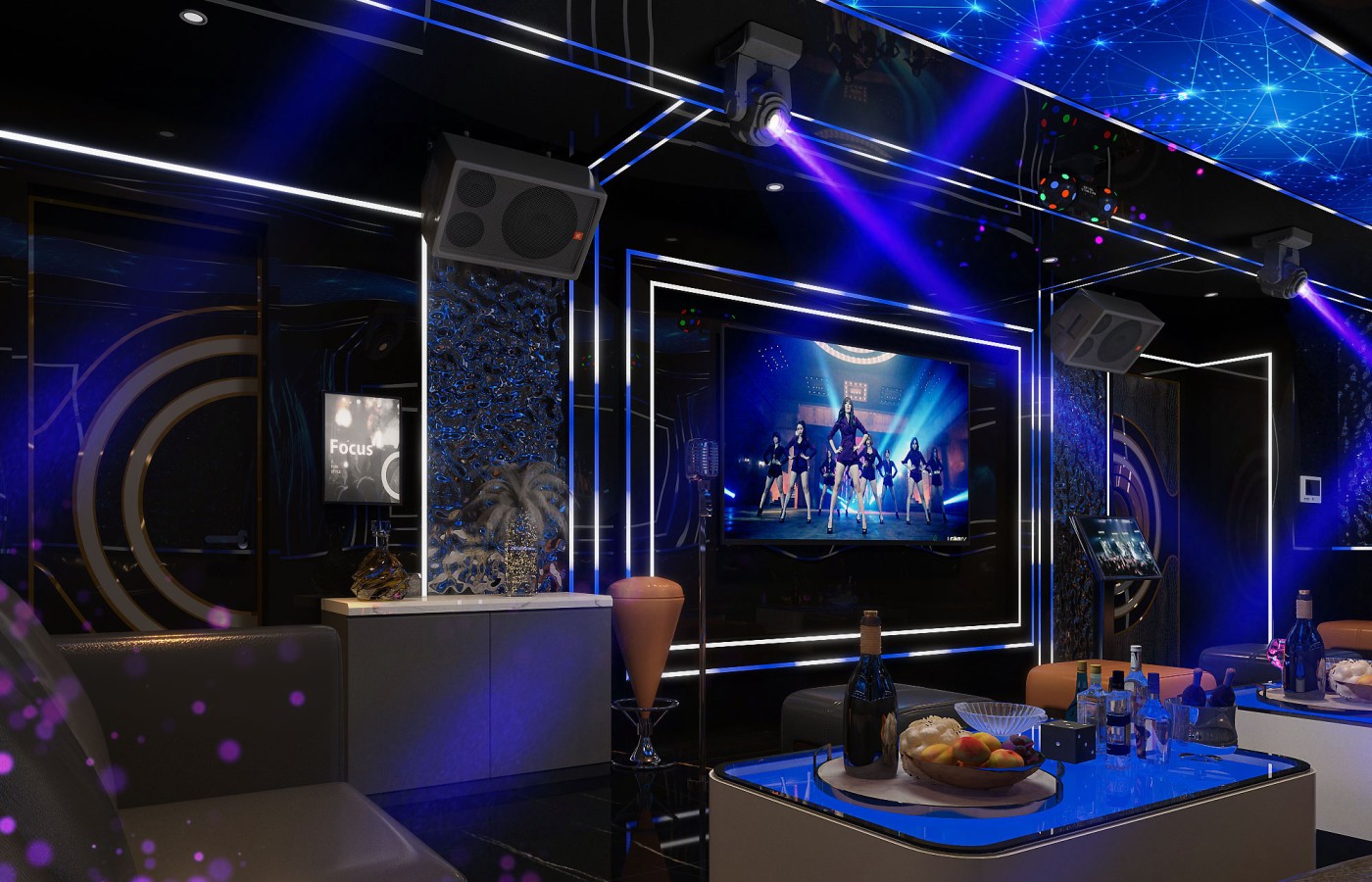 INTERIOR - KTV 1ST ROOM VIP 101, 102, 103 - LAS VEGAS SUN CASINO - BLOCK D